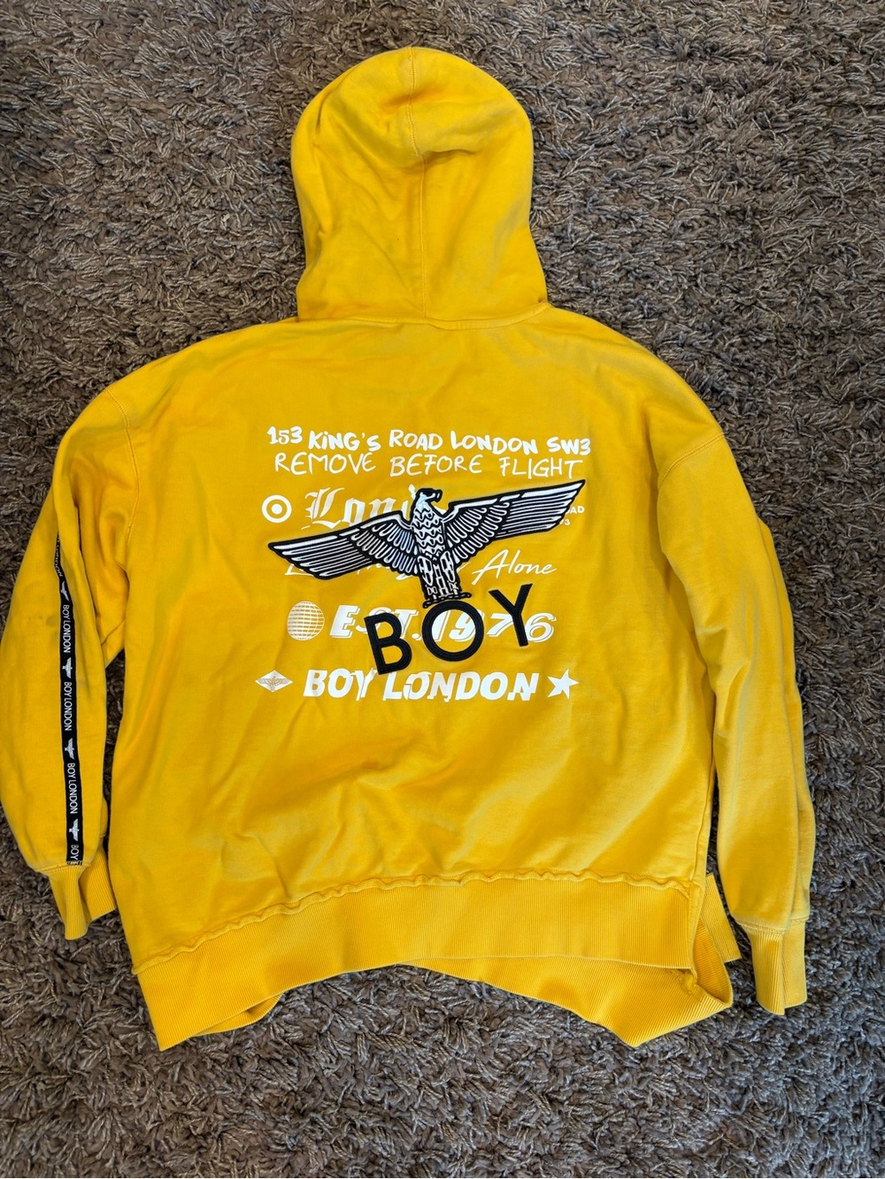 Boy London Yellow Hoodie small eagle